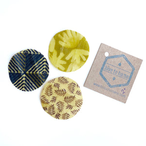 2 inch round beeswax wrap