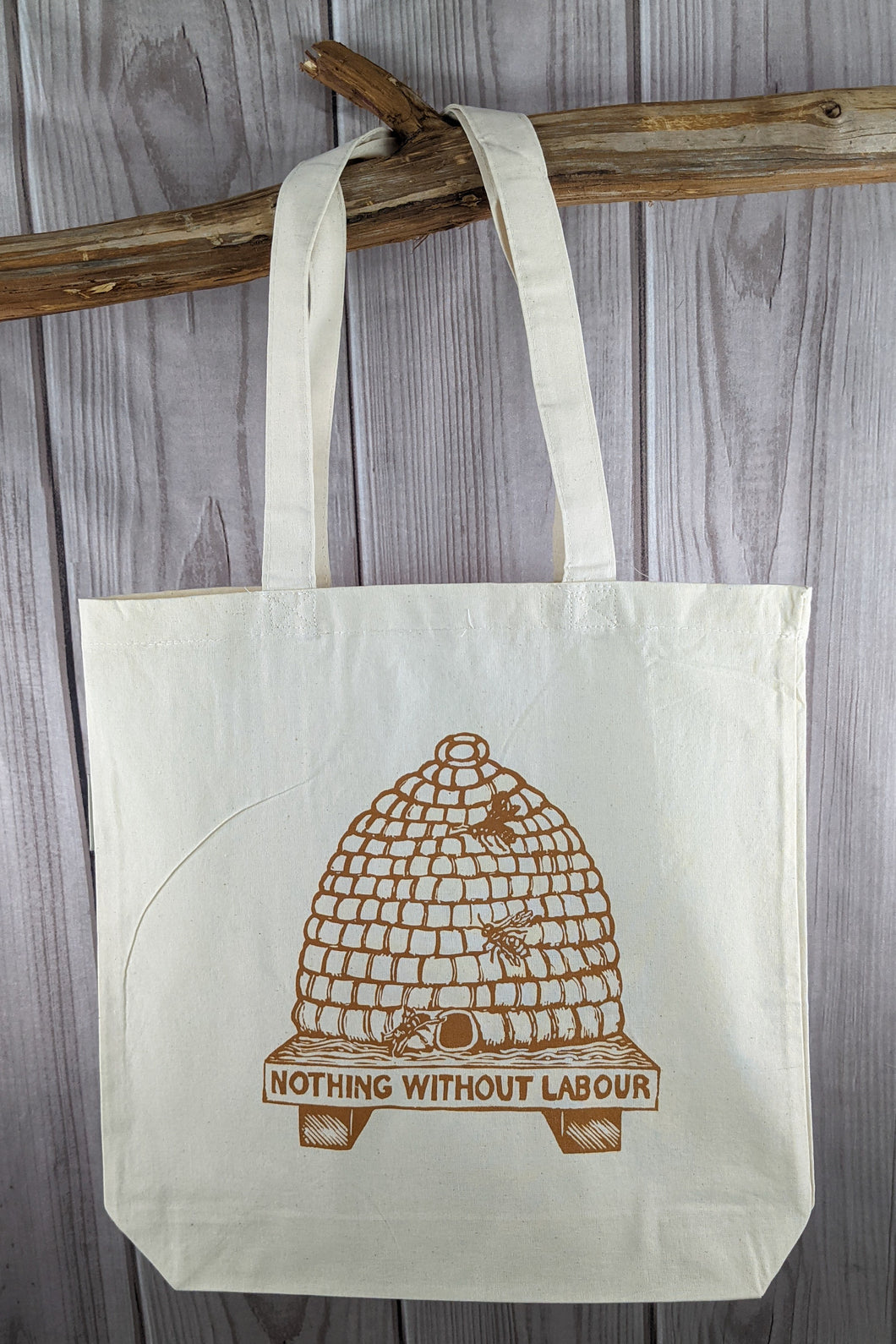 Bee Skep Organic Tote Bag by Holdfast Ink