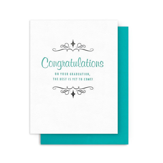 Congratulations On Your Graduation, The Best is Yet to Come Letterpress Card