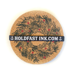 Balsam Wreath Coaster Set by Holdfast Ink