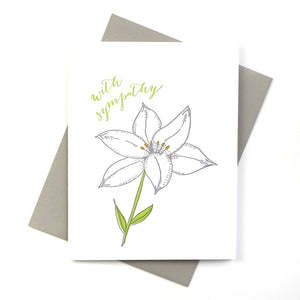 With Sympathy Lily Card by Inkwell Originals