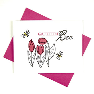 Bee & Tulip Card for the Queen Bee by Inkwell Originals