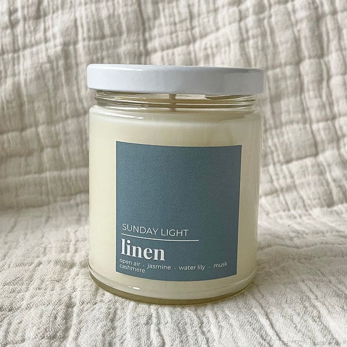Linen Soy Candle by Sunday Light Candle Co.