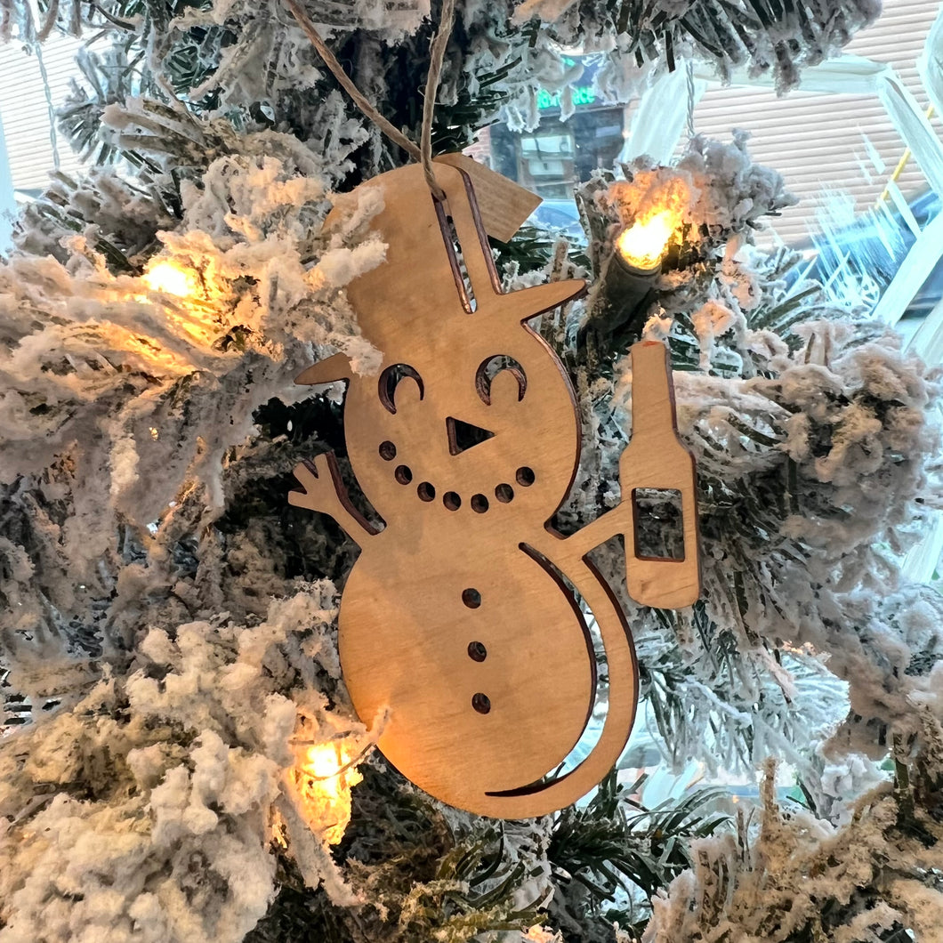 Boozy the Snowman 8pm Ornament by Jampy